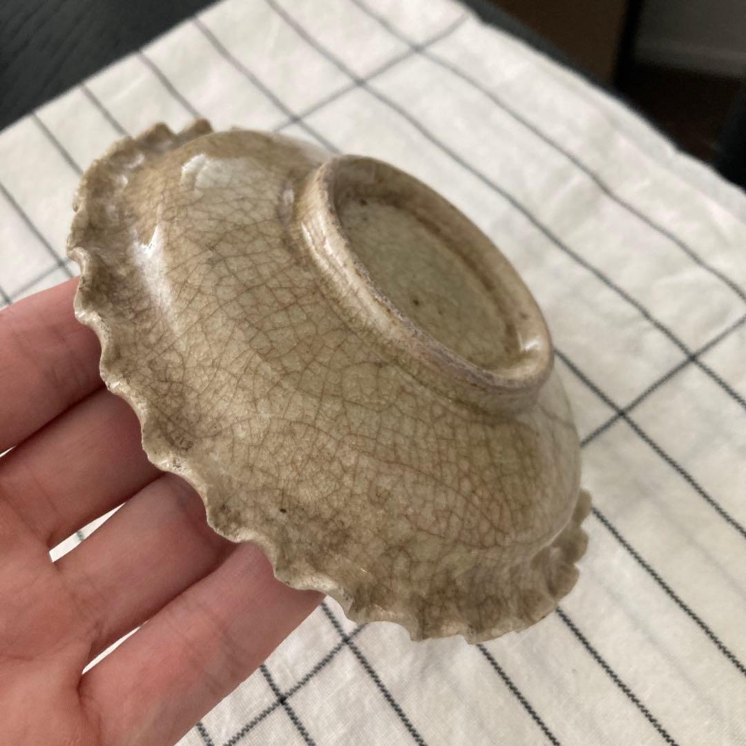 御深井焼　輪花小皿 Φ12.5cm 江戸中期頃