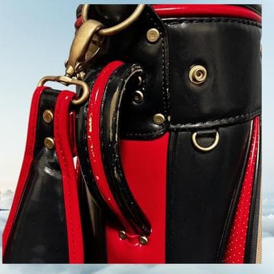 ONOFF オノフ キャディバッグ カート式 ネイビー×レッド ダイヤ格子柄
