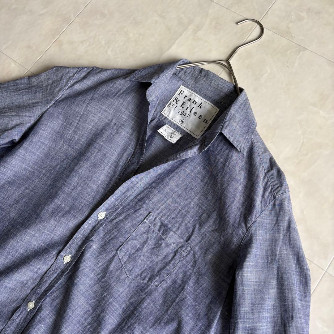 Frank&Eileen EILEEN コットンシャツ 青 XS シャンブレー