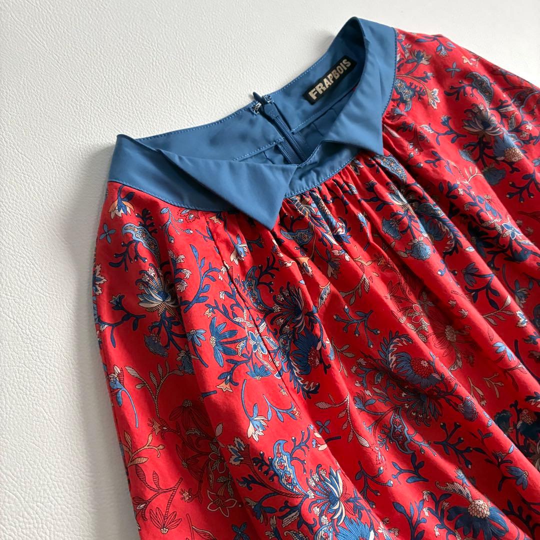 ◆美品◆2.7万◆フラボア◆ヴィスローロングワンピース◆ペイズリー◆オレンジ◆