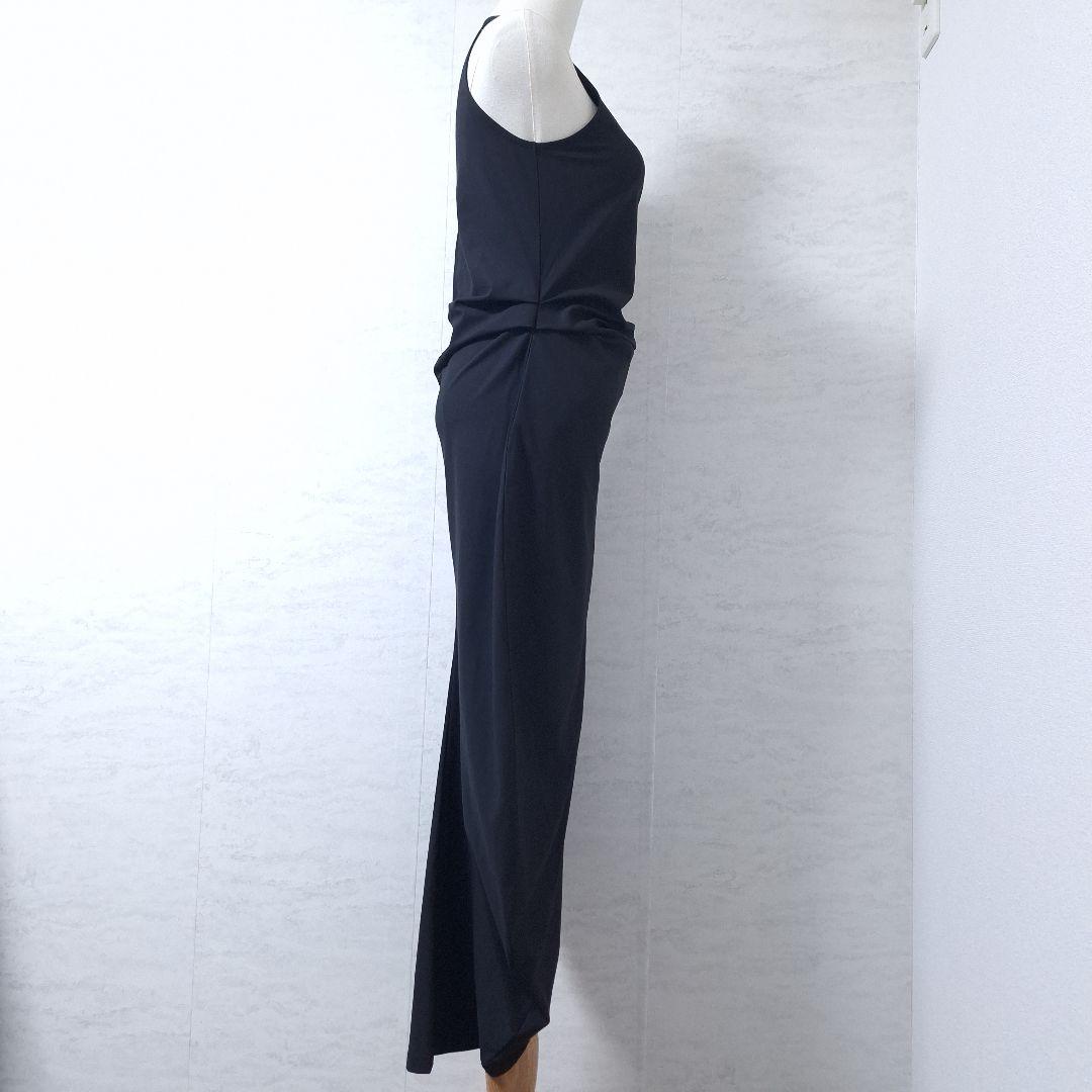 新品 ジゼルフ 変形 ドレープ ロング ワンピース パーティ 黒