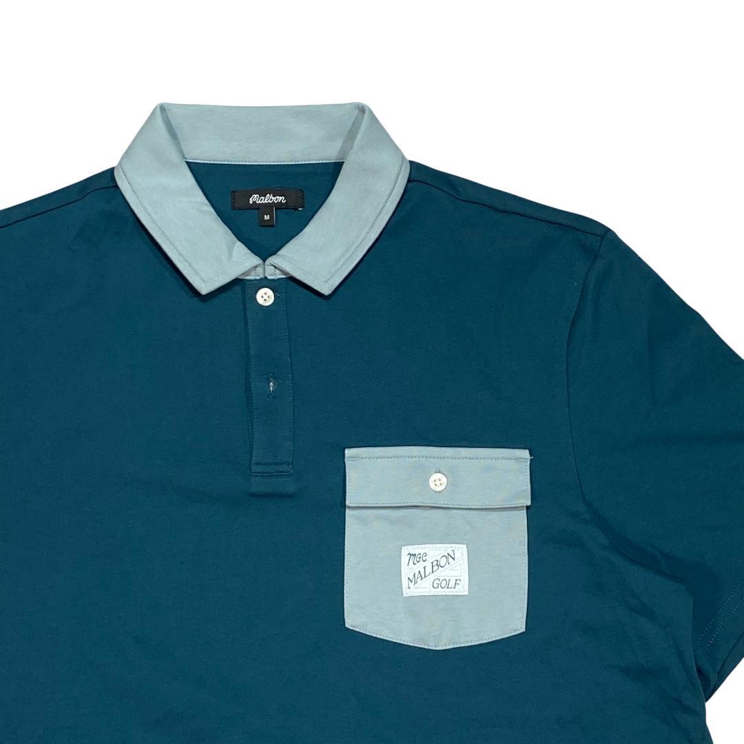 MALBON GOLF マルボン ゴルフ 半袖 ポロシャツ ブルー系 メンズ