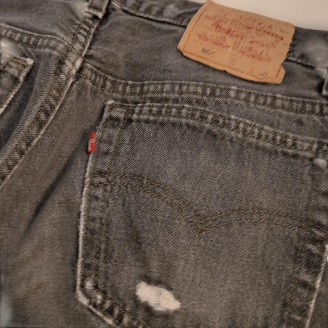 s*様 Levis 先染め ブラックデニム W32L30