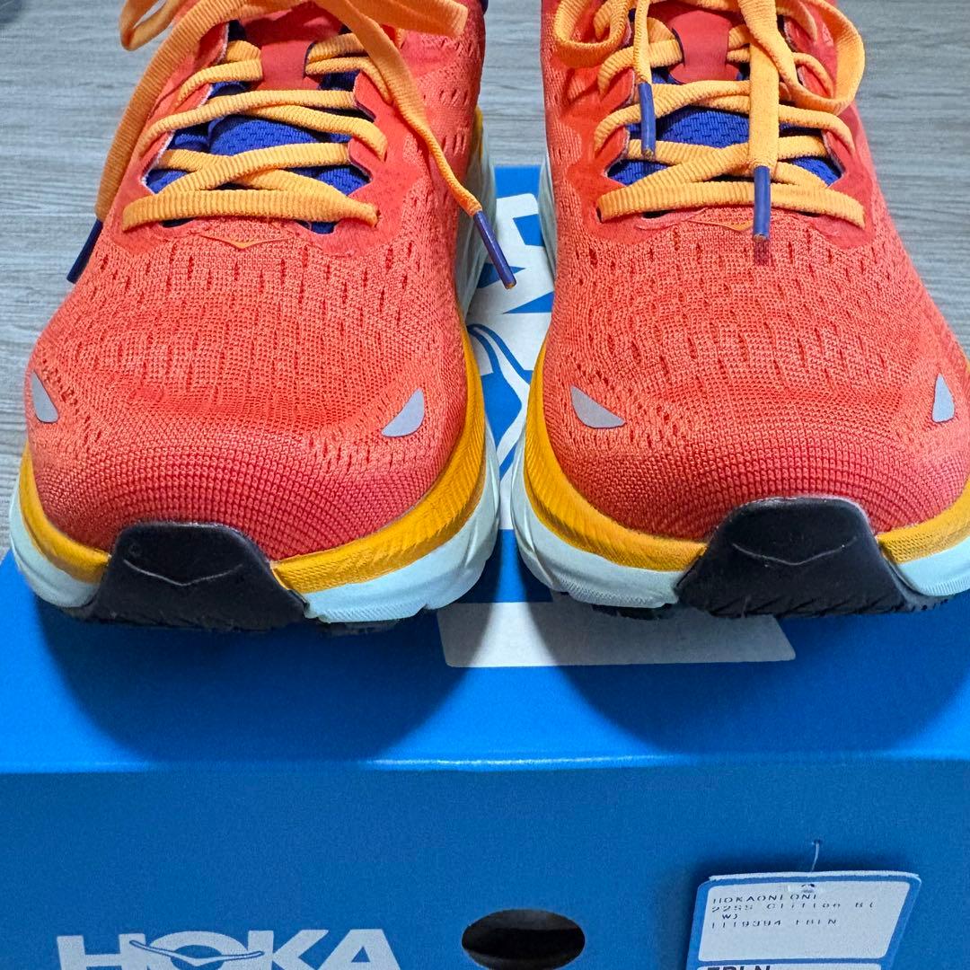 HOKA ホカランニングシューズ クリフトン8 オレンジ 24.5cm ★美品