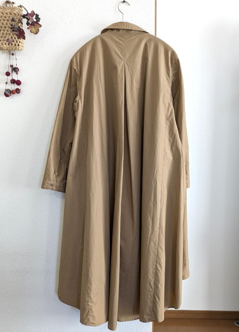 パラスパレス☆コットン8枚はぎゆったりOP春コート☆ベージュ☆手洗い可☆美品です