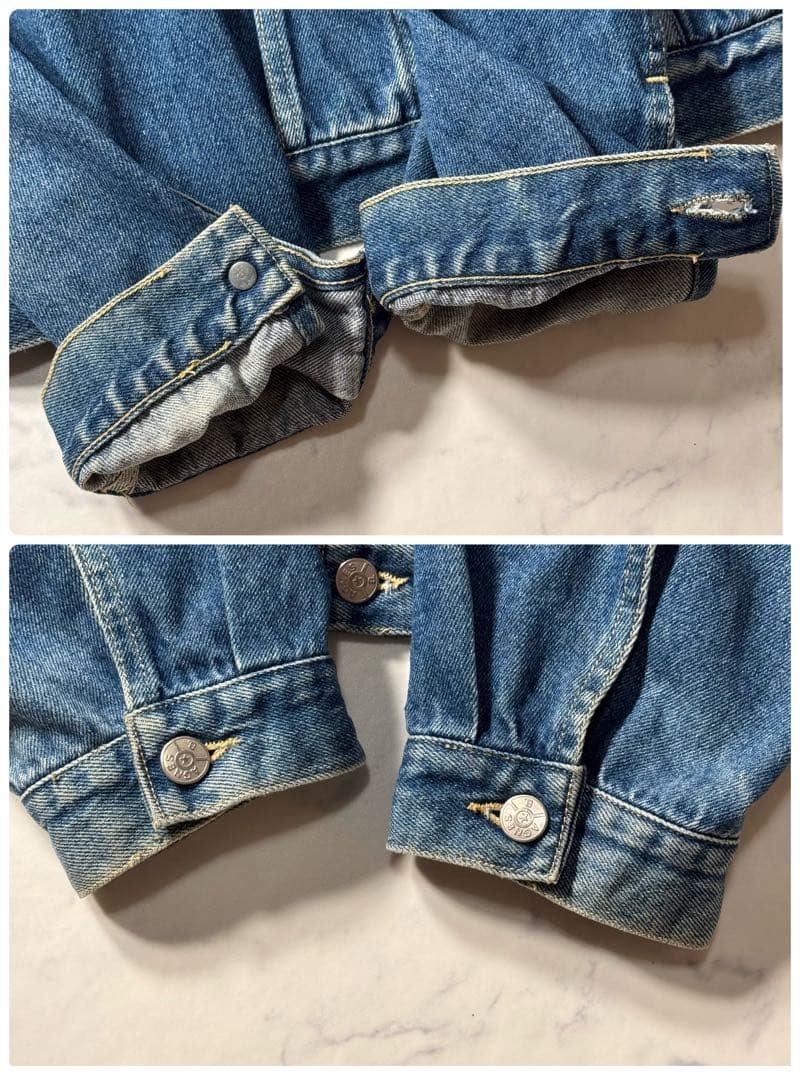 【良品】アニエスべーオム　デニムジャケット　レザール　オーバーサイズ　フランス製