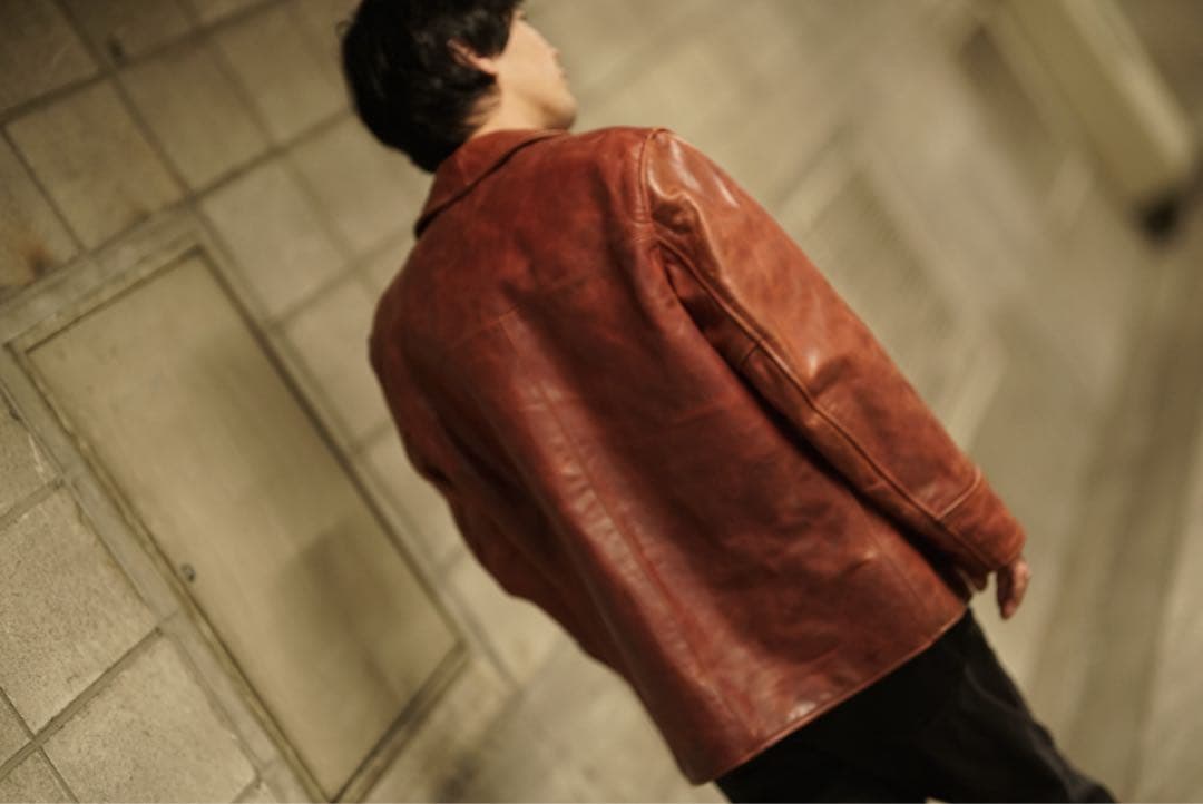 AERO LEATHER ホースハイド カーコート 38 メンズ アルパカ