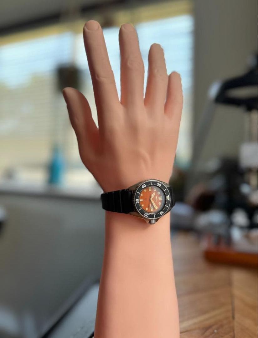 セイコー SEIKO オレンジダイバーズウォッチ レトロ シルバー文字