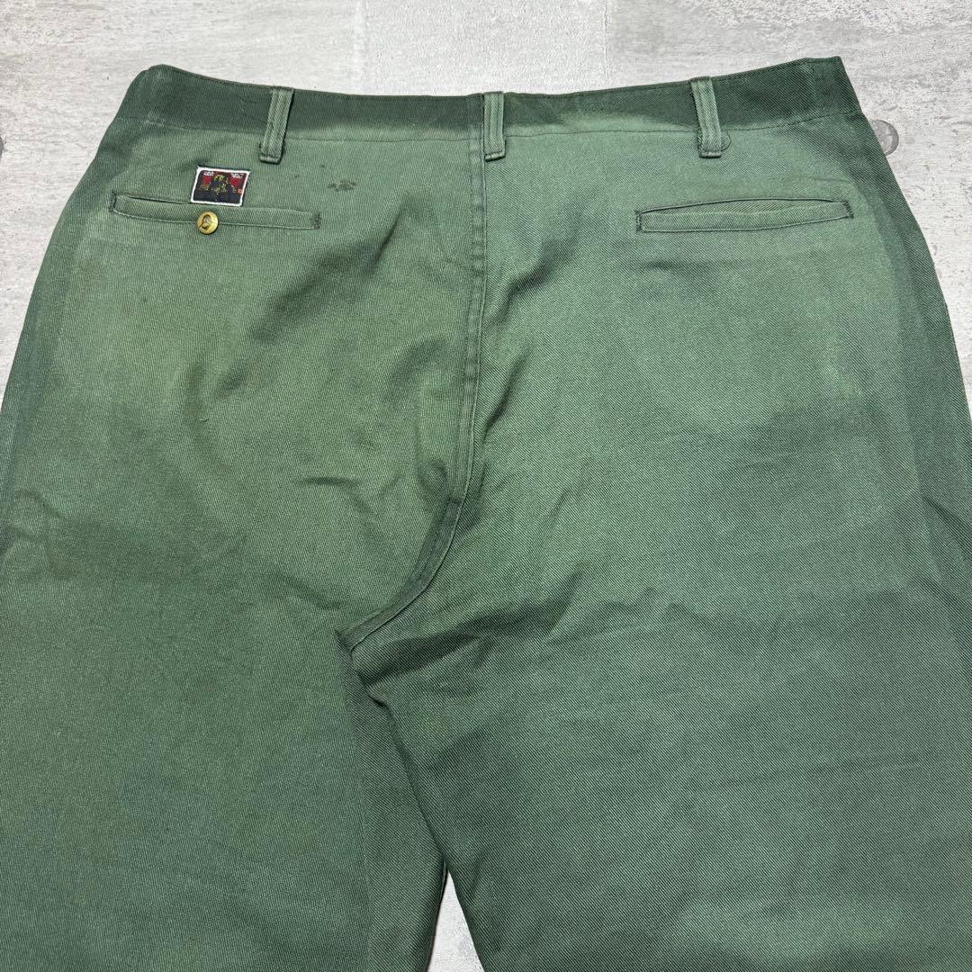 90s USA製 BEN DAVIS フリスコパンツ グリーン フェード W40