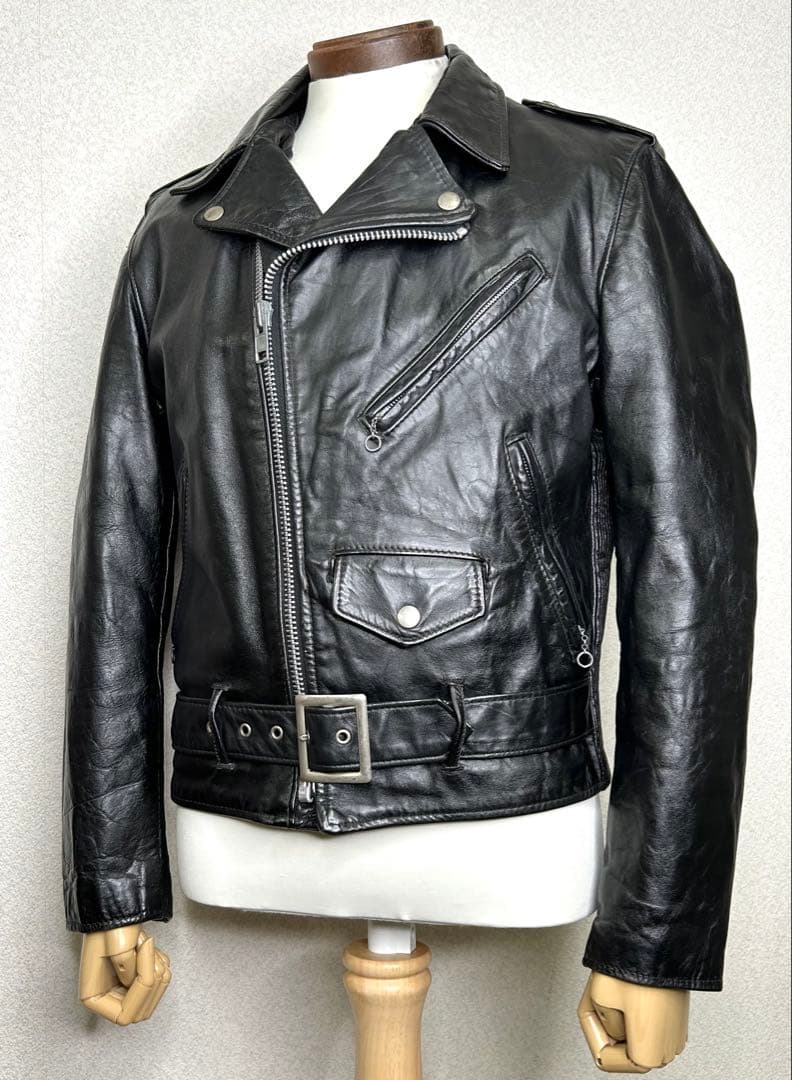 ②schott×HARLEY コラボ【38】米国製 牛革ジャンninjaハーレー