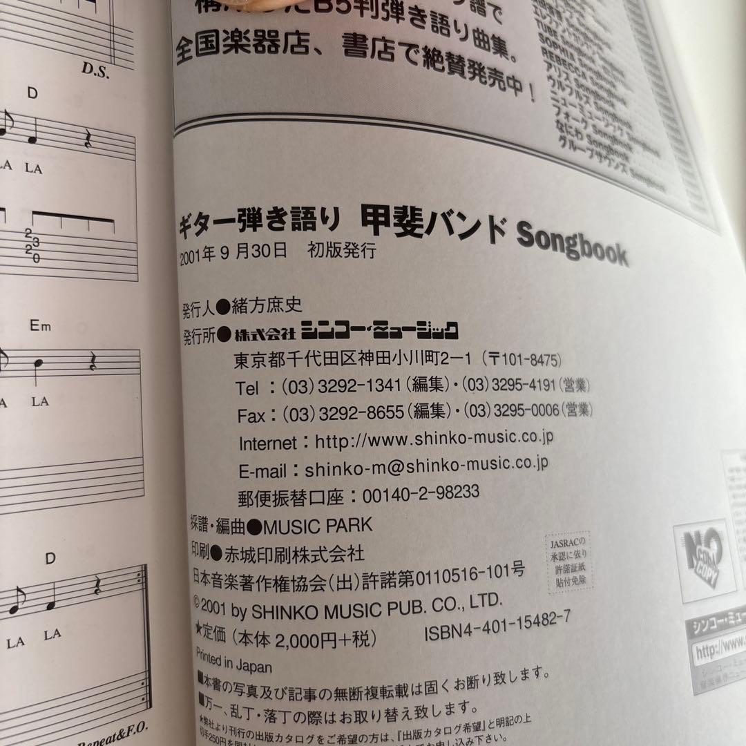 甲斐バンドsongbook : ギター弾き語り
