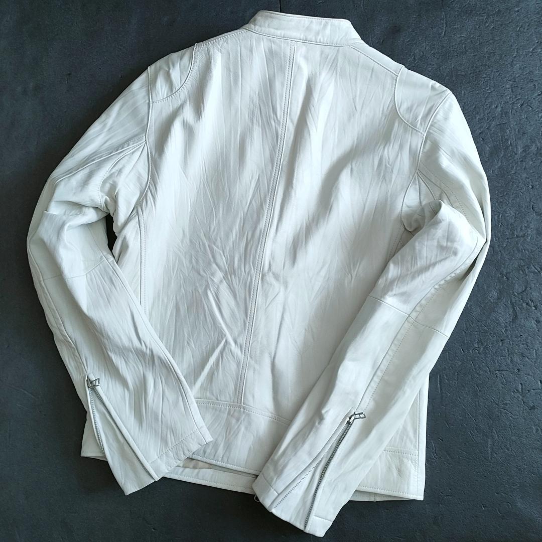 希少！オールド ユニクロ ラムレザー シングルライダース ジャケット 本革 L