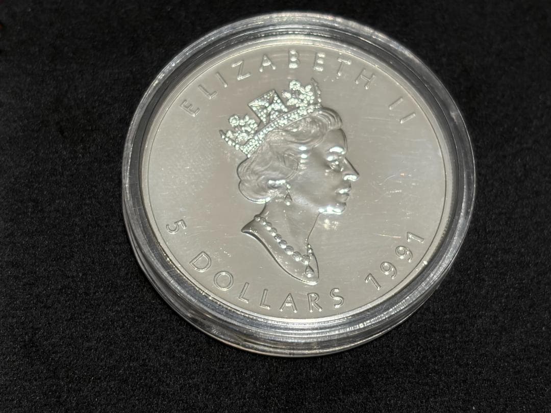 メイプルリーフ銀貨 1991年 カナダ 5ドル 純銀硬貨
