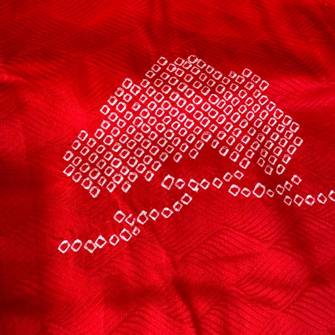 七五三用 赤い着物 金刺繍　3歳　子供着物　美品　産着