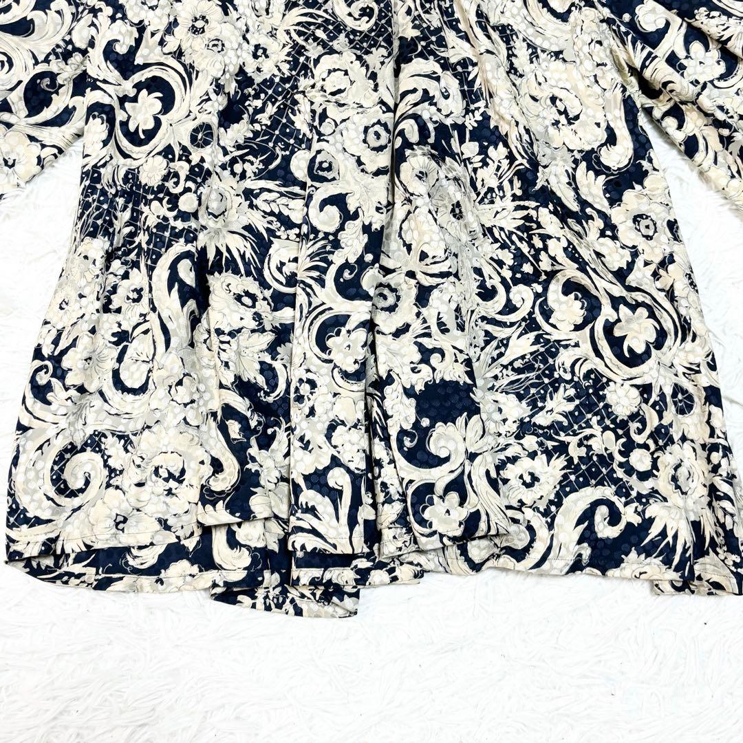 ガリアーノ期　Dior シルクシャツ　花柄　総柄　ヴィンテージ　長袖　11 L