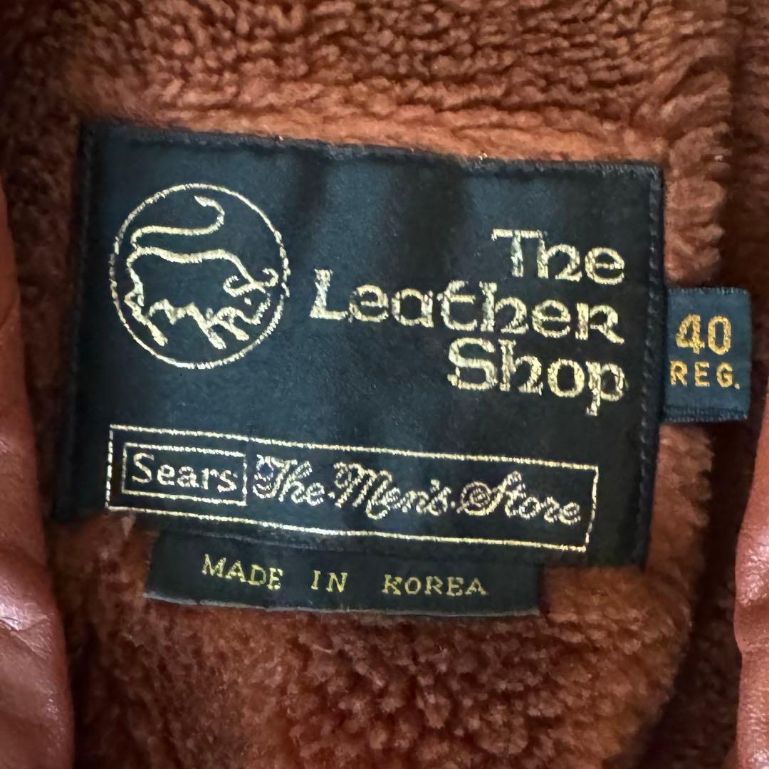 70s SEARS レザージャケット ブラウン ファーライナー付き ロング丈