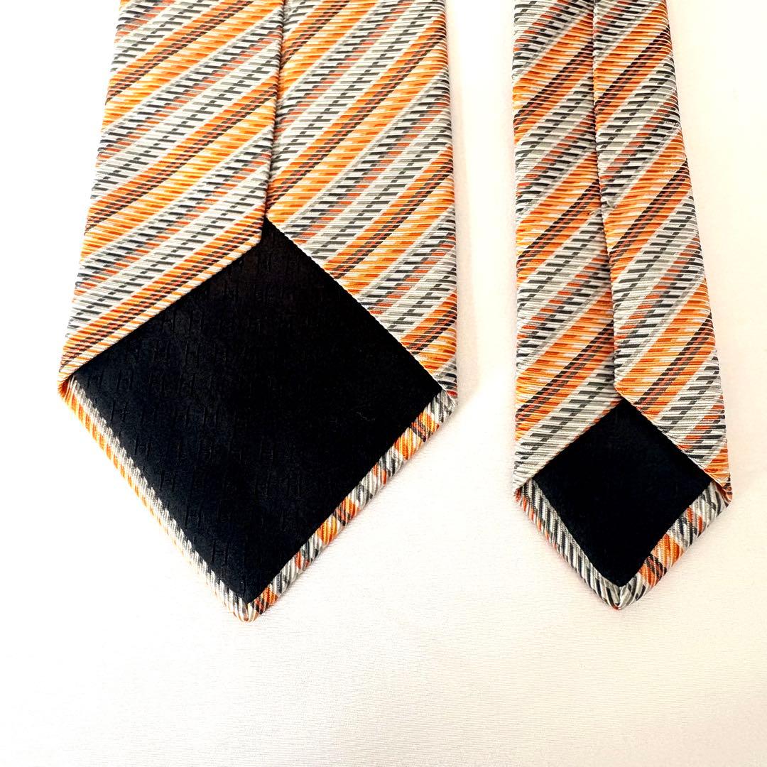 美品 HERMES エルメス ネクタイ ストライプ シルク100
