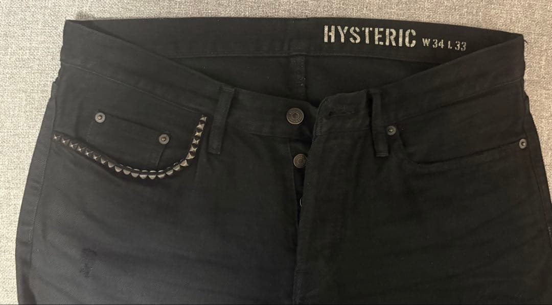 HYSTERIC GLAMOURブラックデニムパンツ W34 L33