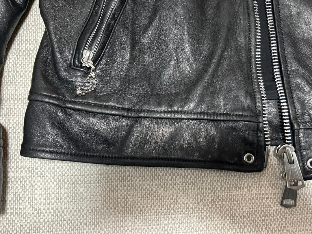 ジャーナルスタンダード ブラックレザーシングルライダースジャケット
