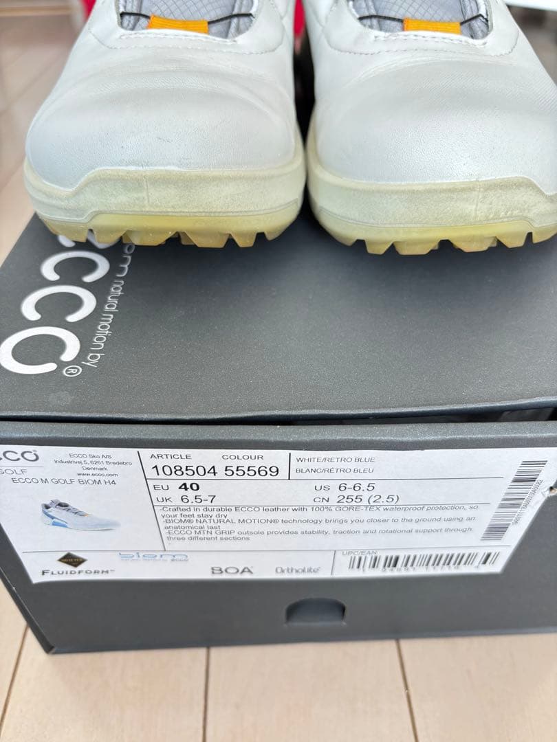 ECCO ゴルフシューズ BOAシステム ホワイトH4 25cm