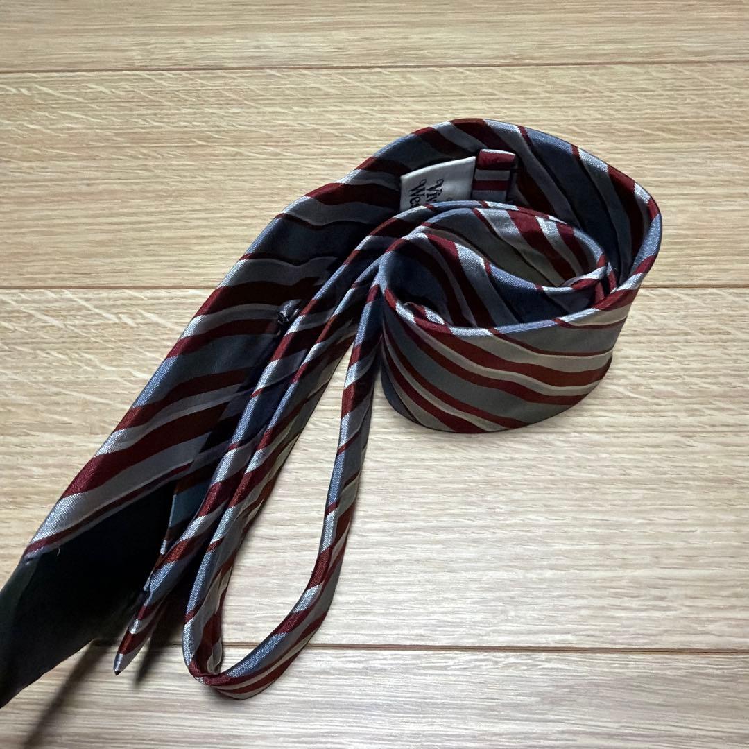 Vivienne Westwood オーブ ストライプネクタイ　グレー