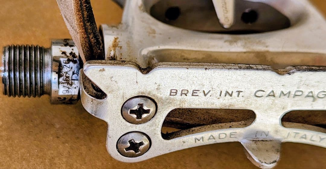 Brev.Int.Campagnolo ペダル レザーストラップ付 M