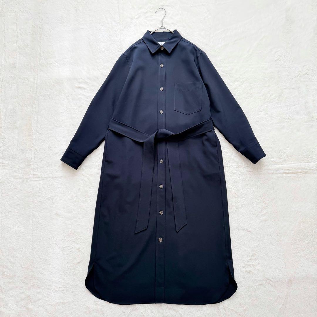 未使用級✨SOEJU ソフトオックスシャツワンピース　Sサイズ ネイビー 現行品