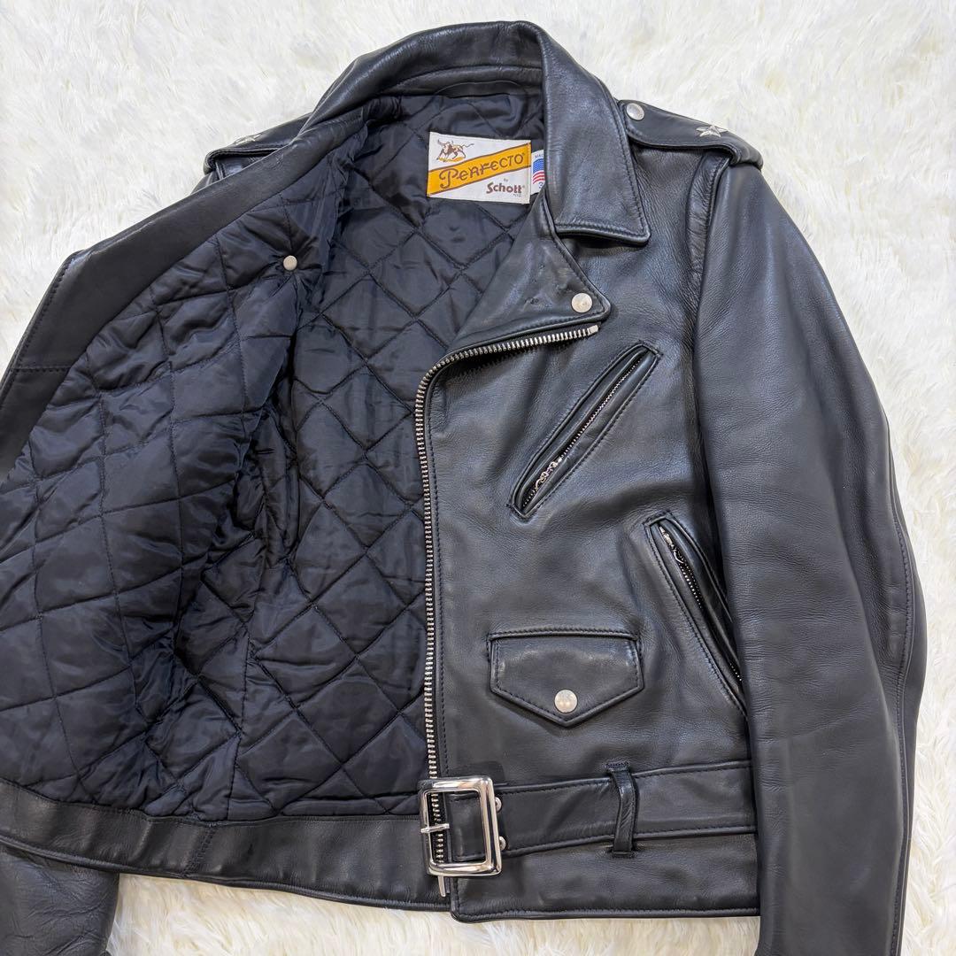 【美品】現行 ショット 613UST ワンスター ダブルライダース 36 黒