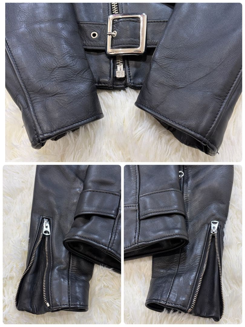 【美品】現行 ショット 613UST ワンスター ダブルライダース 36 黒