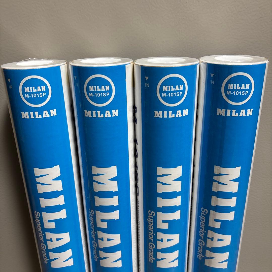 新品未使用MILAN M-101SP 3番 4本セット バドミントンシャトル①