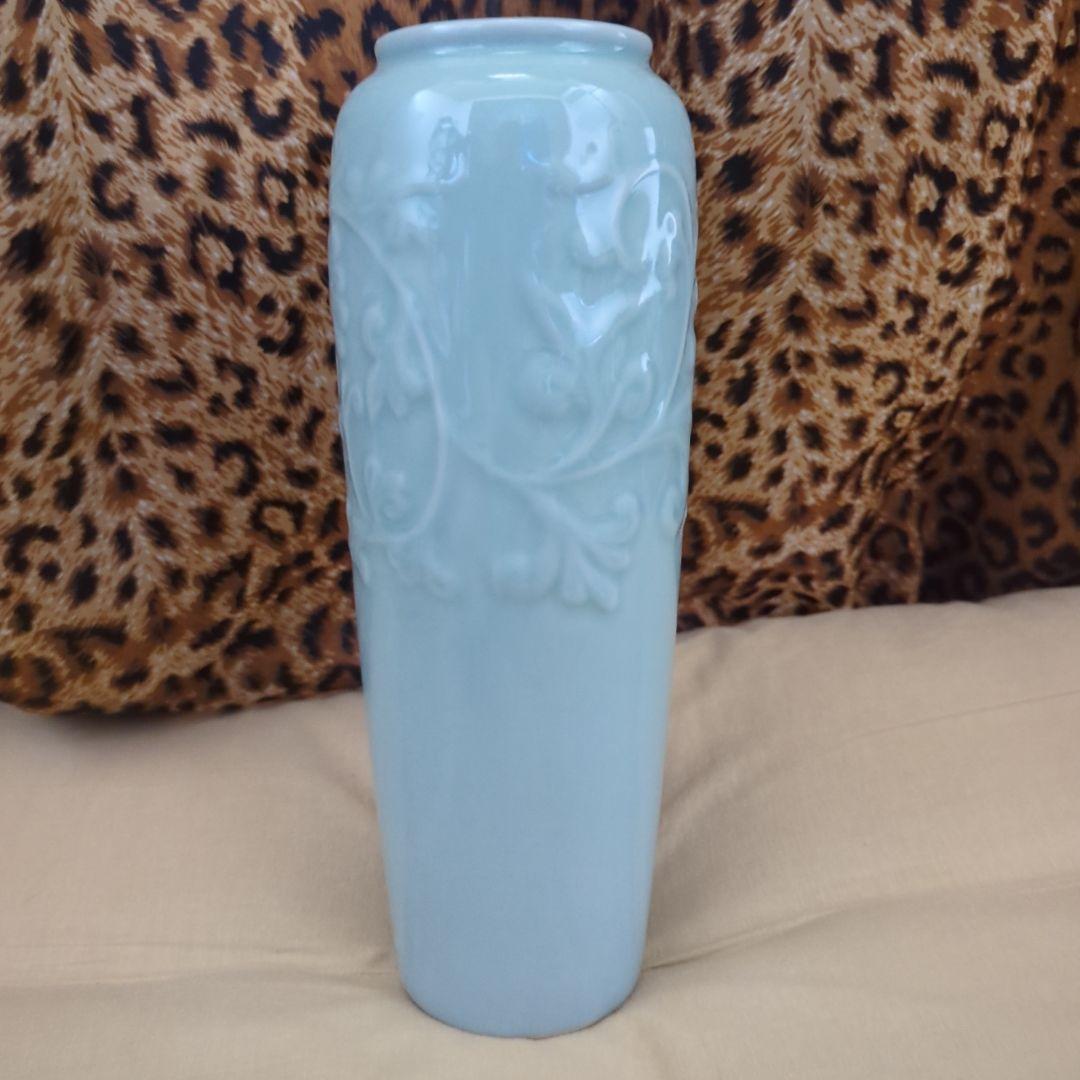 【壺】【花瓶】青磁 骨董品 工芸 華道 陶芸 陶器【☆美品☆】