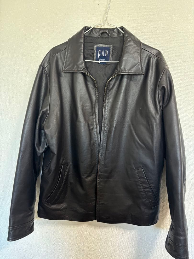 Old Gap 紺タグ シングルレザーライダース 希少Mサイズ 02年製