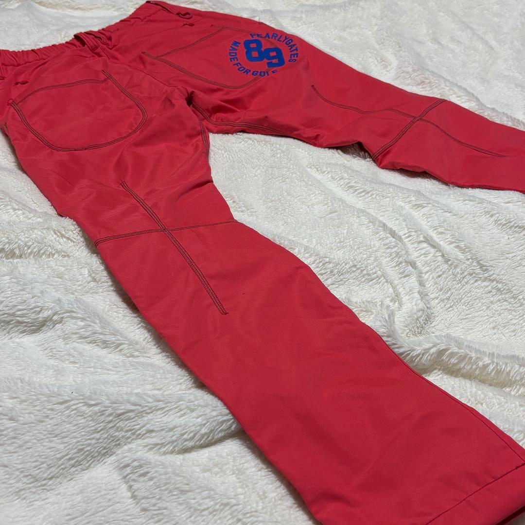 新品タグ付 パーリーゲイツ サーマルパンツ レッド レディース 0 保温