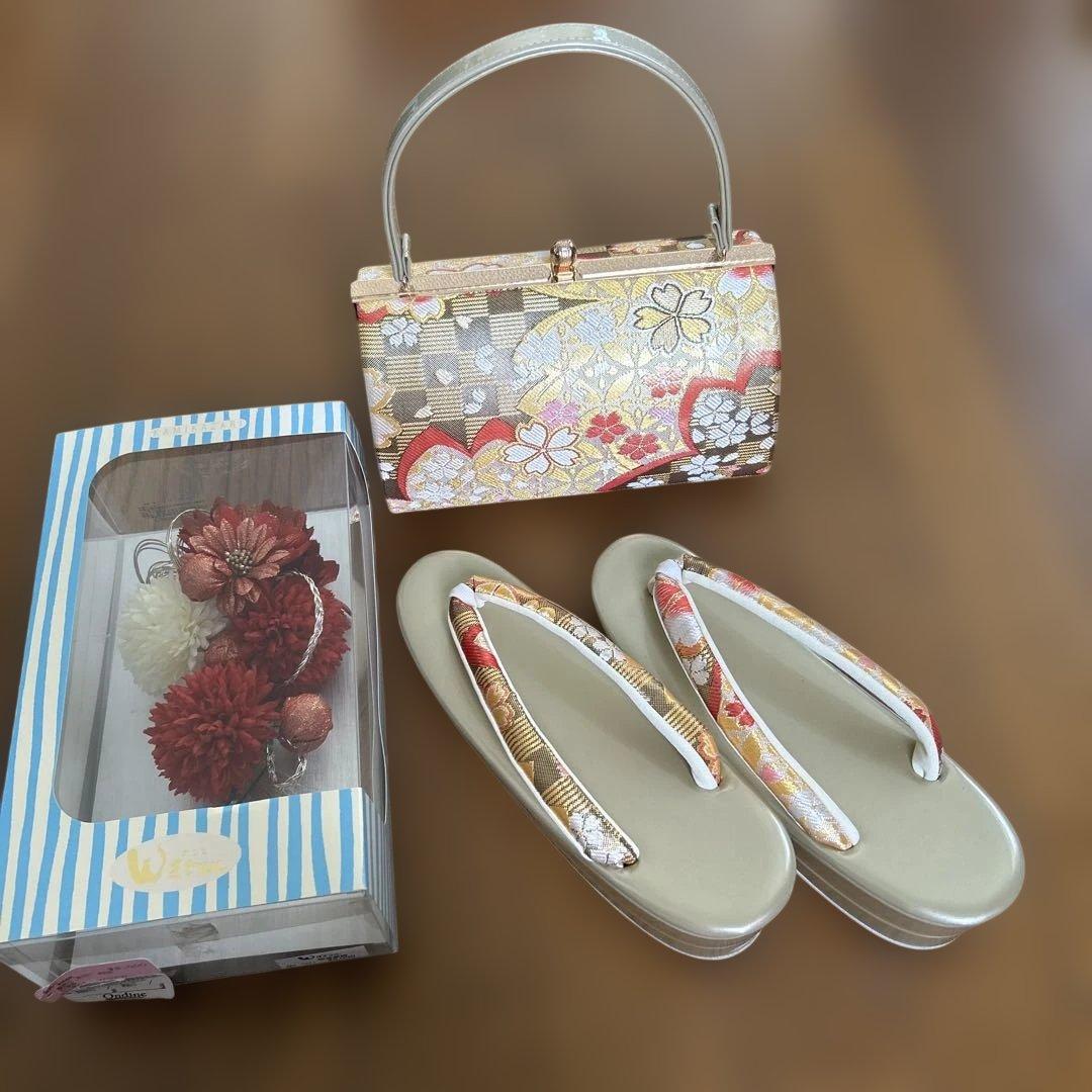 和装用バック　草履　髪飾り