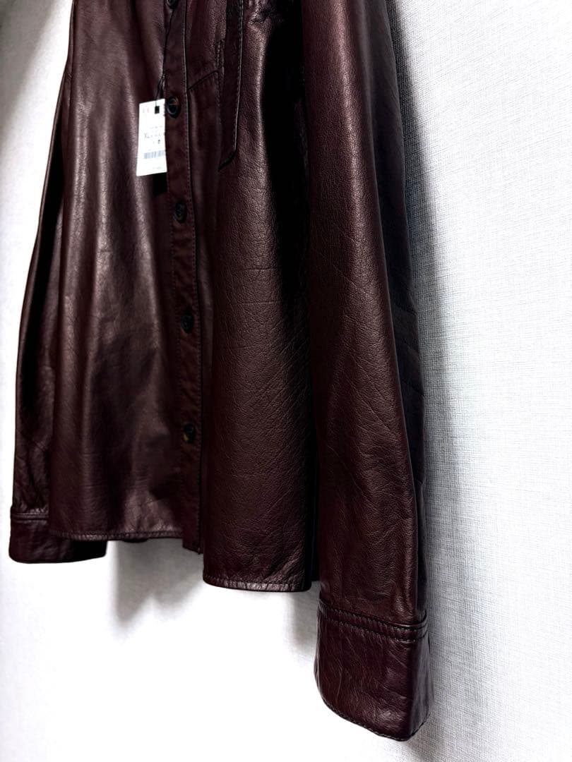 【新品未使用】定価3.8万円 ZARA リアルレザー オーバーシャツジャケット