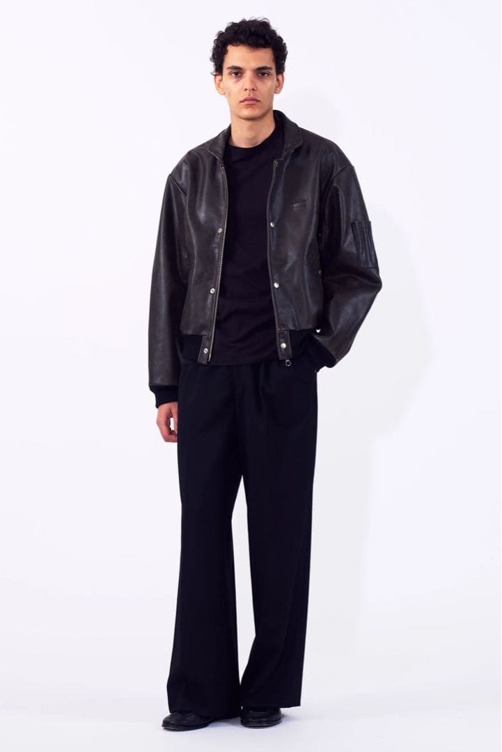 yoke Cracked Leather Flight Jacket 2 新品