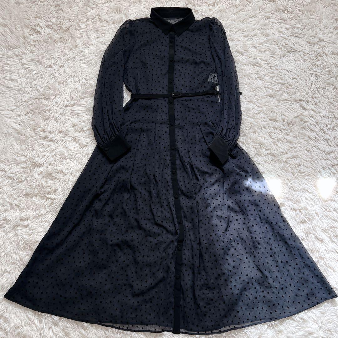 【水卜アナ着用】ANAYI フロッキーシャツワンピース　アナイ　38 マキシ丈