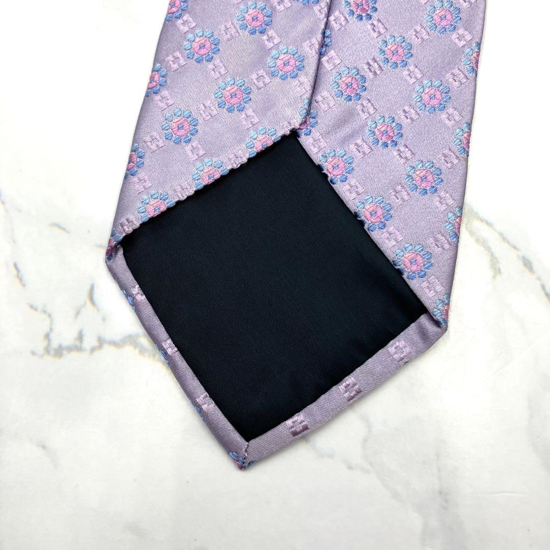 ◆美品◆Paul Smith ポールスミス ネクタイ 紫色 花柄 光沢感