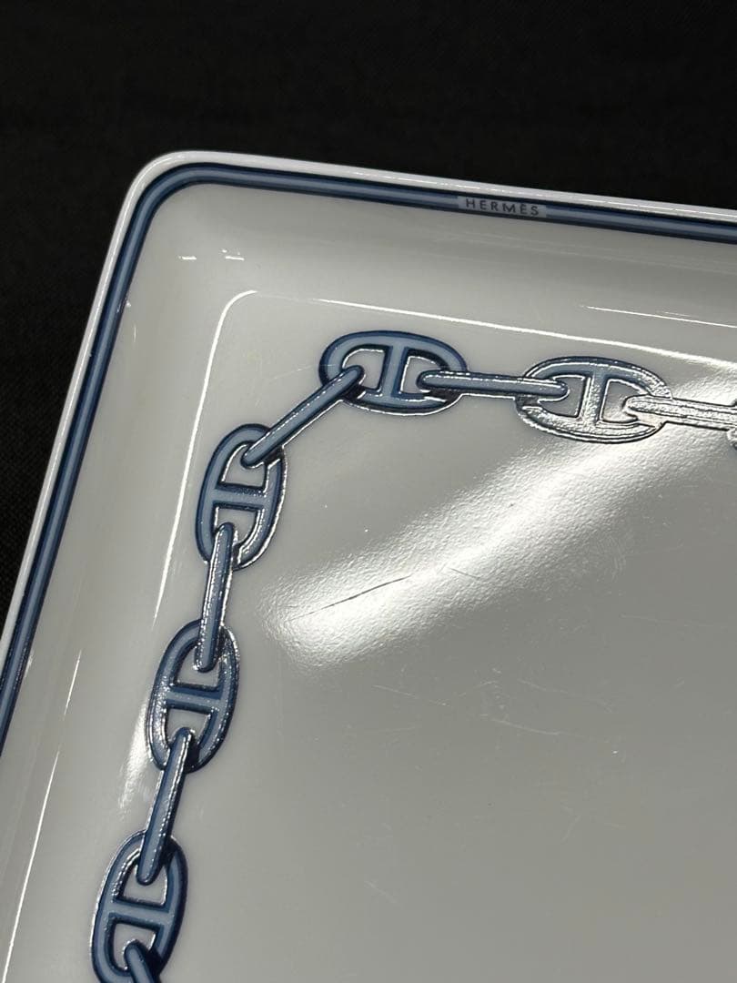 【USED】HERMES エルメス　シェーヌダンクル　トレイ　プレート