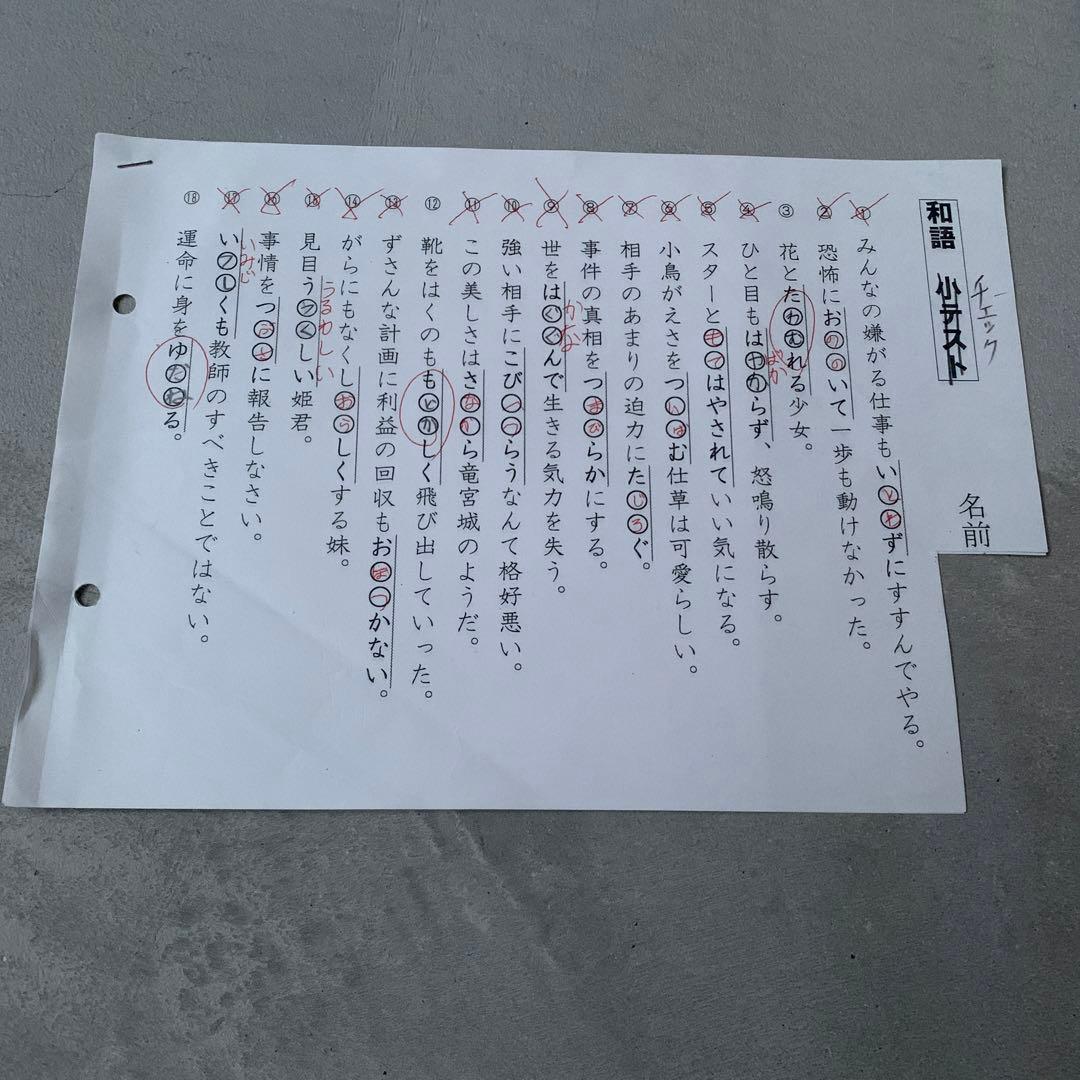 希学園　国語　小６　復習＆確認テスト等