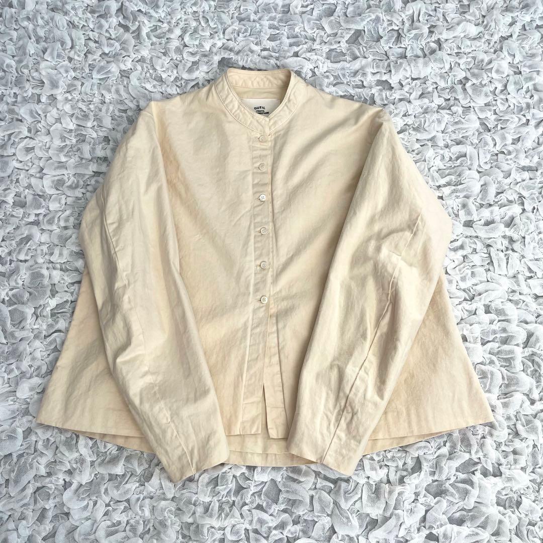 OUTIL ウティ　バンドカラーシャツ