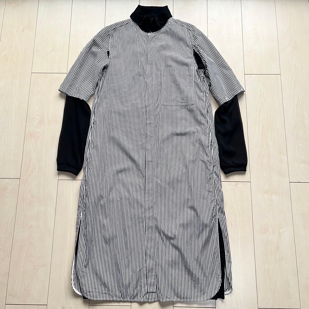 Y's ワイズ ヨウジヤマモト 重ね着 シャツワンピース ストライプ レイヤード