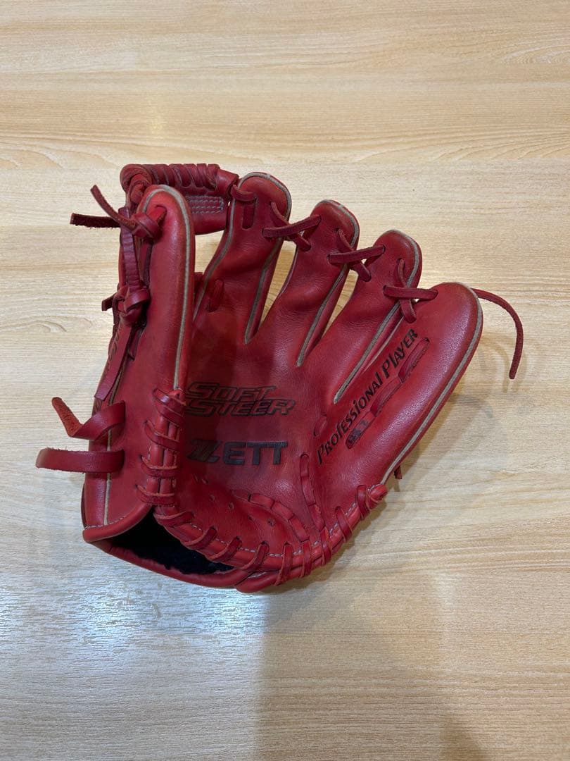 ZETT 軟式グローブ レッド　少年野球用