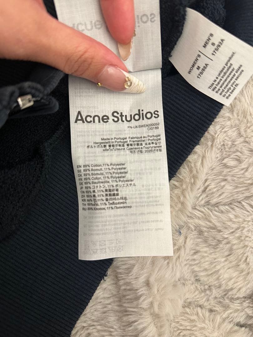 【店長】Acne Studios ジップロゴスウェット S ブラック