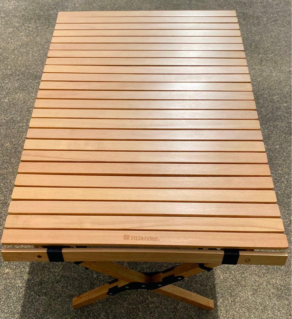 Hilanderハイランダー　ウッドロールトップテーブル　ナチュラル　90×60