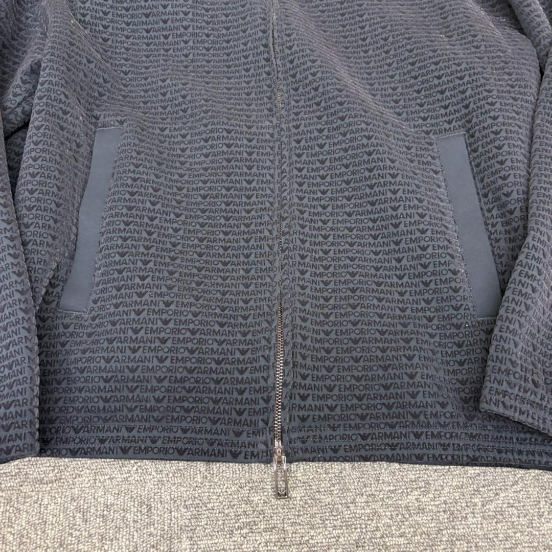 A4.エンポリオアルマーニ 総柄ジップアップブルゾン ネイビー XL