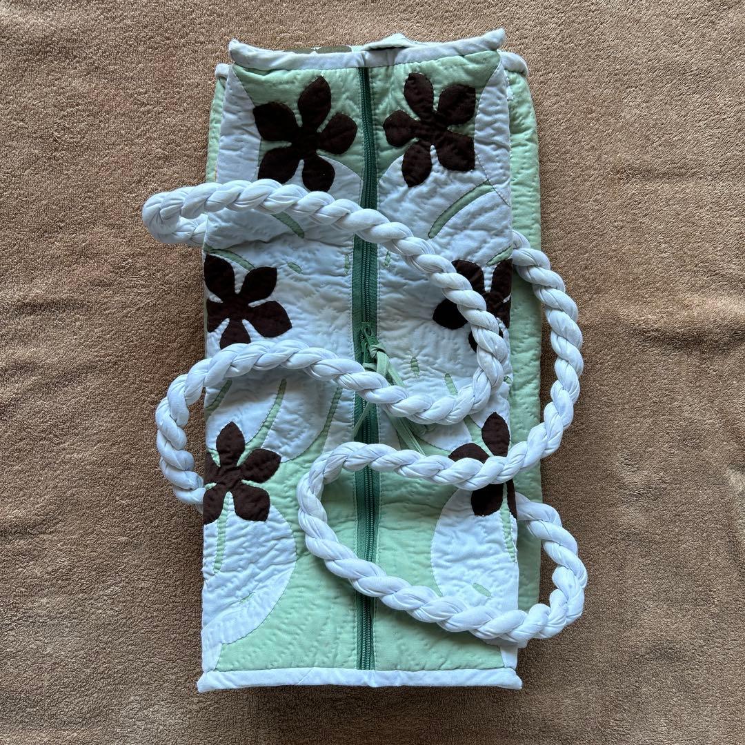 Moana Quilts ハワイアンキルト ボストンバッグ ミント色モアナキルト
