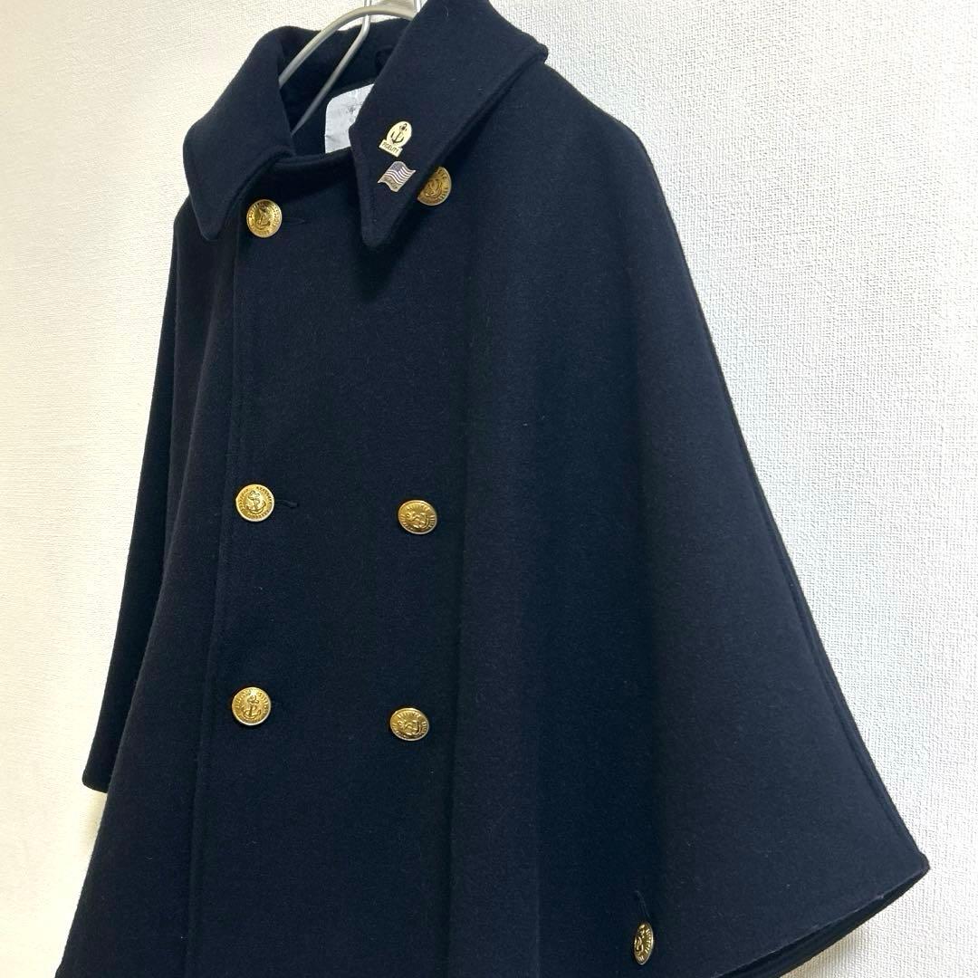 【美品】FIDELITY フィデリティ ポンチョ 金ボタン フリー ブラック黒