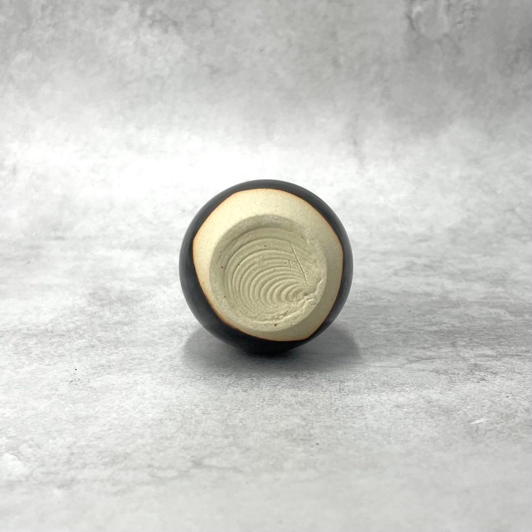 【極美品】桶谷定一 茶入 茶道具 黒釉仕覆 共箱付 骨董 陶芸家 コレクション