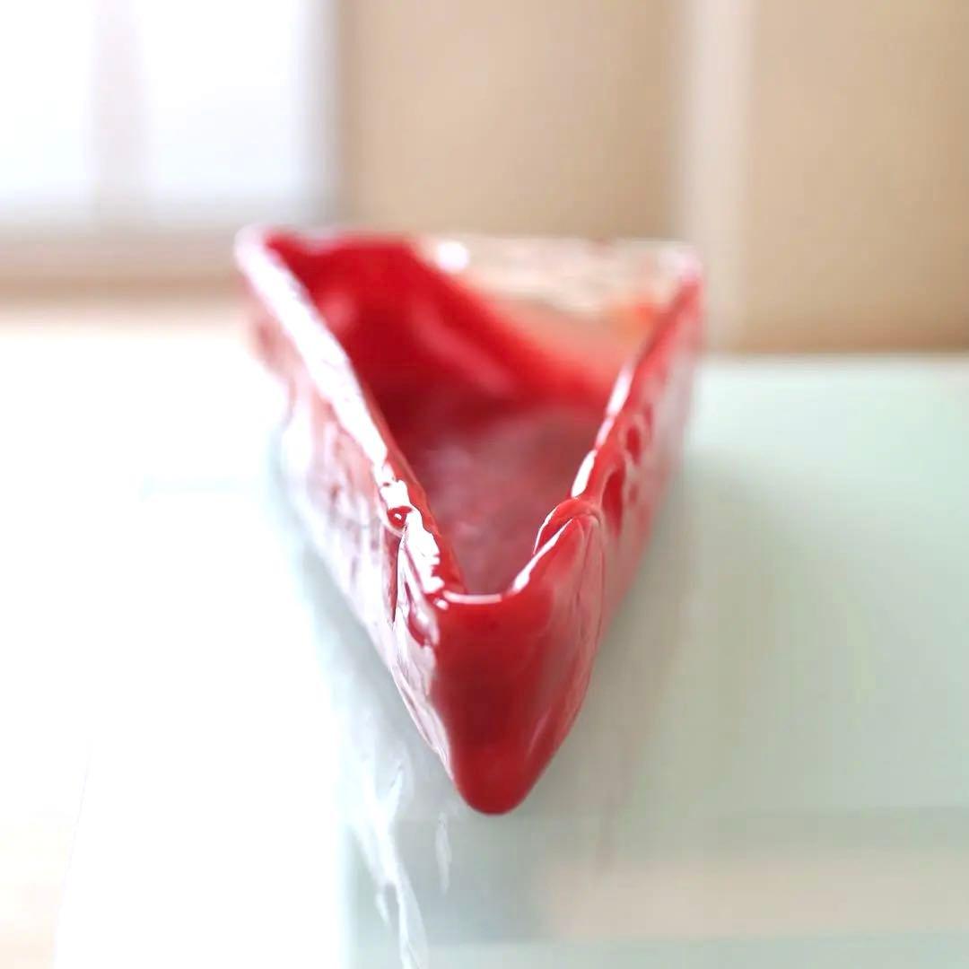 Rare IWATA GLASS Red Triangle Bowl/岩田工芸